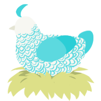 (unnamed), a white and aqua chicken with a double-lace pattern