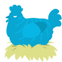 Swap, a cerulean chicken with a half-bar pattern