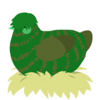 (unnamed), a leaf and olive chicken with a bar pattern