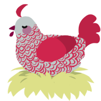 (unnamed), a silver and crimson chicken with a double-lace pattern