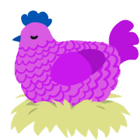 (unnamed), a orchid and amethyst chicken with a lace pattern