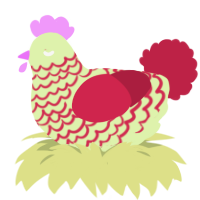 (unnamed), a apple and crimson chicken with a lace pattern