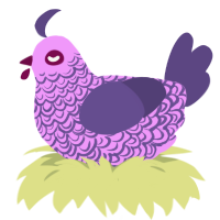 A lavender and overcast chicken with a double-lace pattern