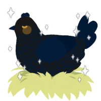 Black Hole, a sable and tumblr chicken with a double-lace pattern