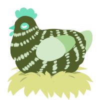 (unnamed), a olive and gluppy chicken with a bar pattern