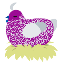 PRETTY LADY, a plum and mist chicken with a double-lace pattern