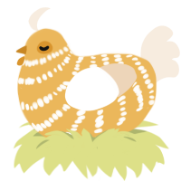 (unnamed), a honey and cream chicken with a bar pattern