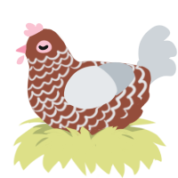 A8P4, a russet and mist chicken with a lace pattern