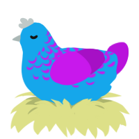 Jello, a sky and amethyst chicken with a half-lace pattern