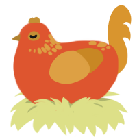 (unnamed), a vermilion and orange chicken with a neck-speckle pattern