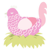 Pink Kitty Core, a pink and rose chicken with a lace pattern