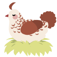 Milkweed, a cream and russet chicken with a half-lace pattern