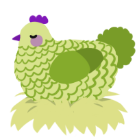 (unnamed), a lemon and chartreuse chicken with a lace pattern
