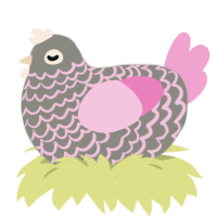 Wild Rose, a ash and pink chicken with a lace pattern