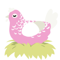 (unnamed), a pink and white chicken with a half-lace pattern