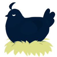 hellsite, a tumblr chicken with a head pattern