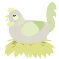 Sprite, a mist and gluppy chicken with a neck-band pattern