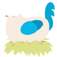 Smooth as Egg, a cream and cerulean chicken