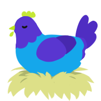 (unnamed), a sky and indigo chicken with a head pattern
