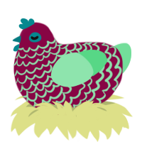 A maroon and spring chicken with a lace pattern