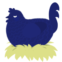 (unnamed), a navy chicken with a lace pattern