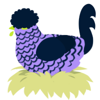 Witchy Vibes, a lilac and tumblr chicken with a lace pattern