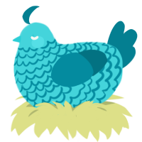 Ocean, a aqua and sea chicken with a lace pattern