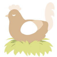A beige and cream chicken