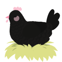 A sable and black chicken with a lace pattern