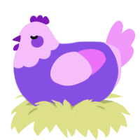 (unnamed), a blurple and lavender chicken with a head pattern