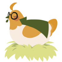 Oracle, a cream and orange chicken with a head pattern