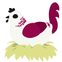 (unnamed), a white and maroon chicken with a neck-band pattern