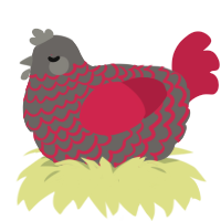 (unnamed), a grey and crimson chicken with a lace pattern