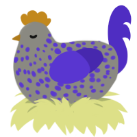 (unnamed), a ash and indigo chicken with a speckle pattern
