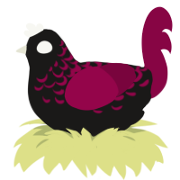 A sable and maroon chicken with a half-lace pattern