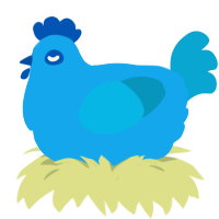 Drop, a sky and cerulean chicken