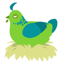 Sour Candy Jr, a grass and teal chicken with a neck-speckle pattern