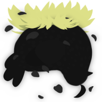 A black chicken with a speckle pattern