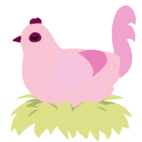 llll, a rose and pink chicken with a speckle pattern