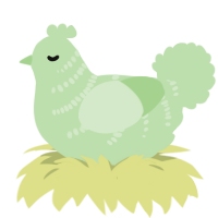 Booger, a gluppy chicken with a half-bar pattern