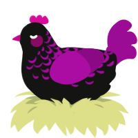 (unnamed), a black and plum chicken with a half-lace pattern