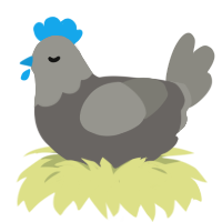 Hades, a grey and ash chicken with a head pattern