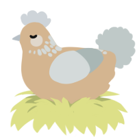 (unnamed), a beige and silver chicken with a neck-speckle pattern