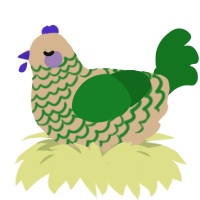 (unnamed), a beige and leaf chicken with a lace pattern