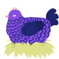 (unnamed), a blurple and navy chicken with a lace pattern