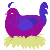 (unnamed), a plum and indigo chicken with a half-lace pattern