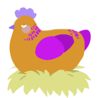 (unnamed), a orange and amethyst chicken with a neck-band pattern