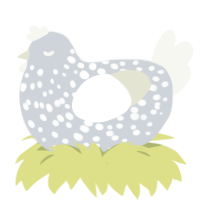 (unnamed), a mist and white chicken with a speckle pattern