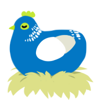 A sapphire and white chicken with a neck-band pattern
