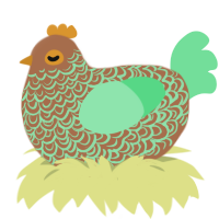 A brown and spring chicken with a double-lace pattern